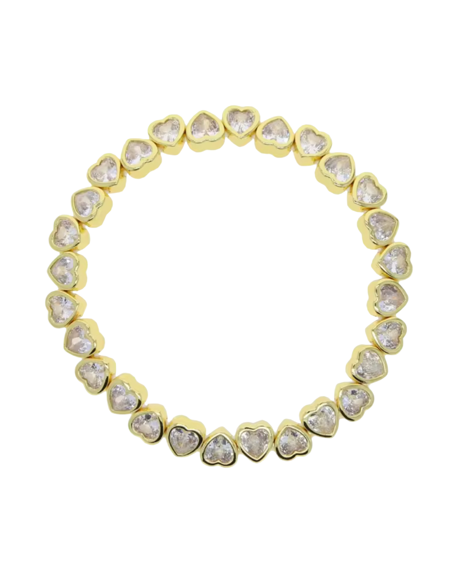 White - Gold Hearts Bracelet