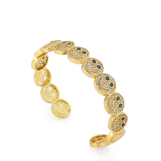 Smiley Face Bangle Gold