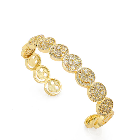 Smiley Face Bangle Gold