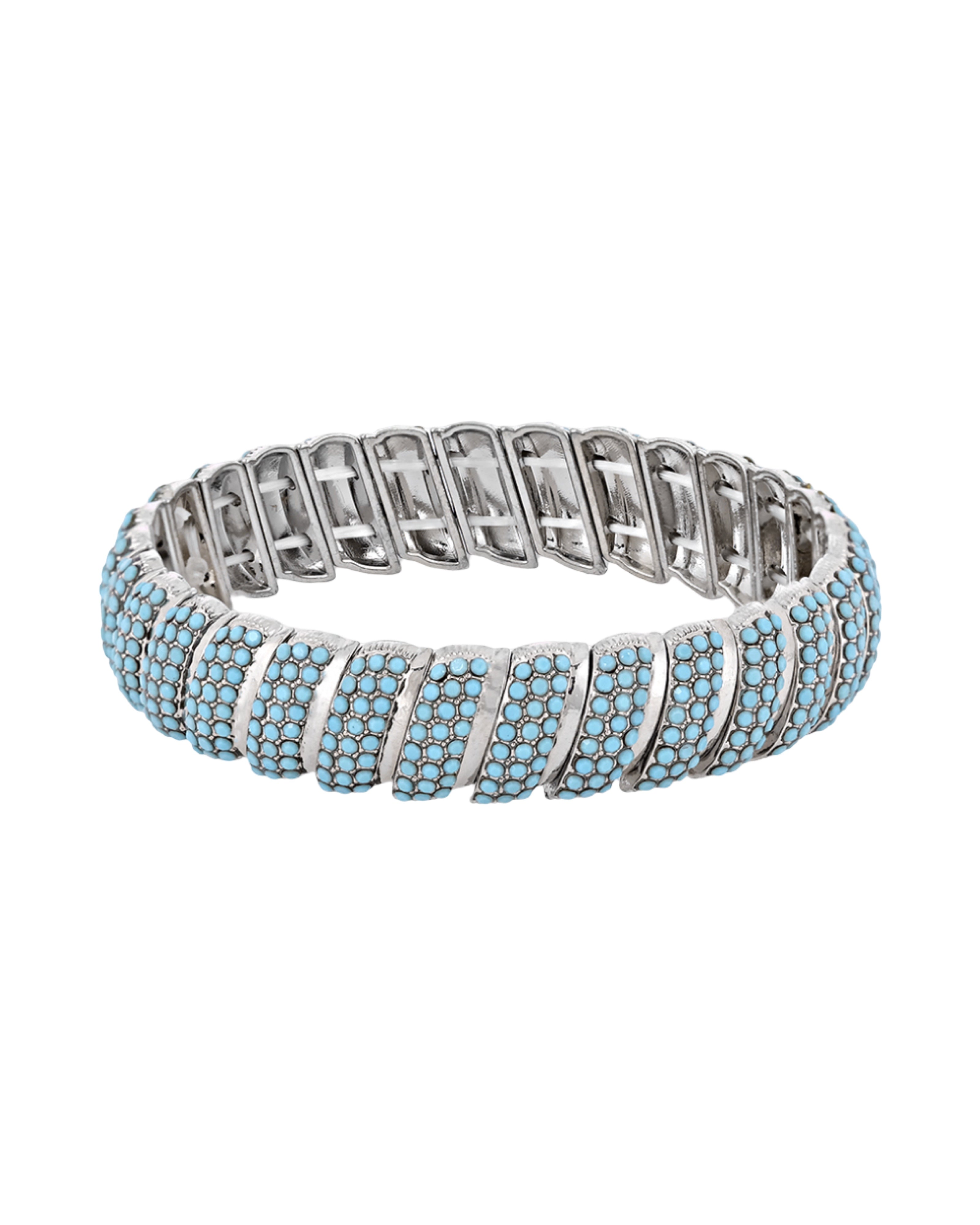 Light Blue - Silver Twistlets Bracelets