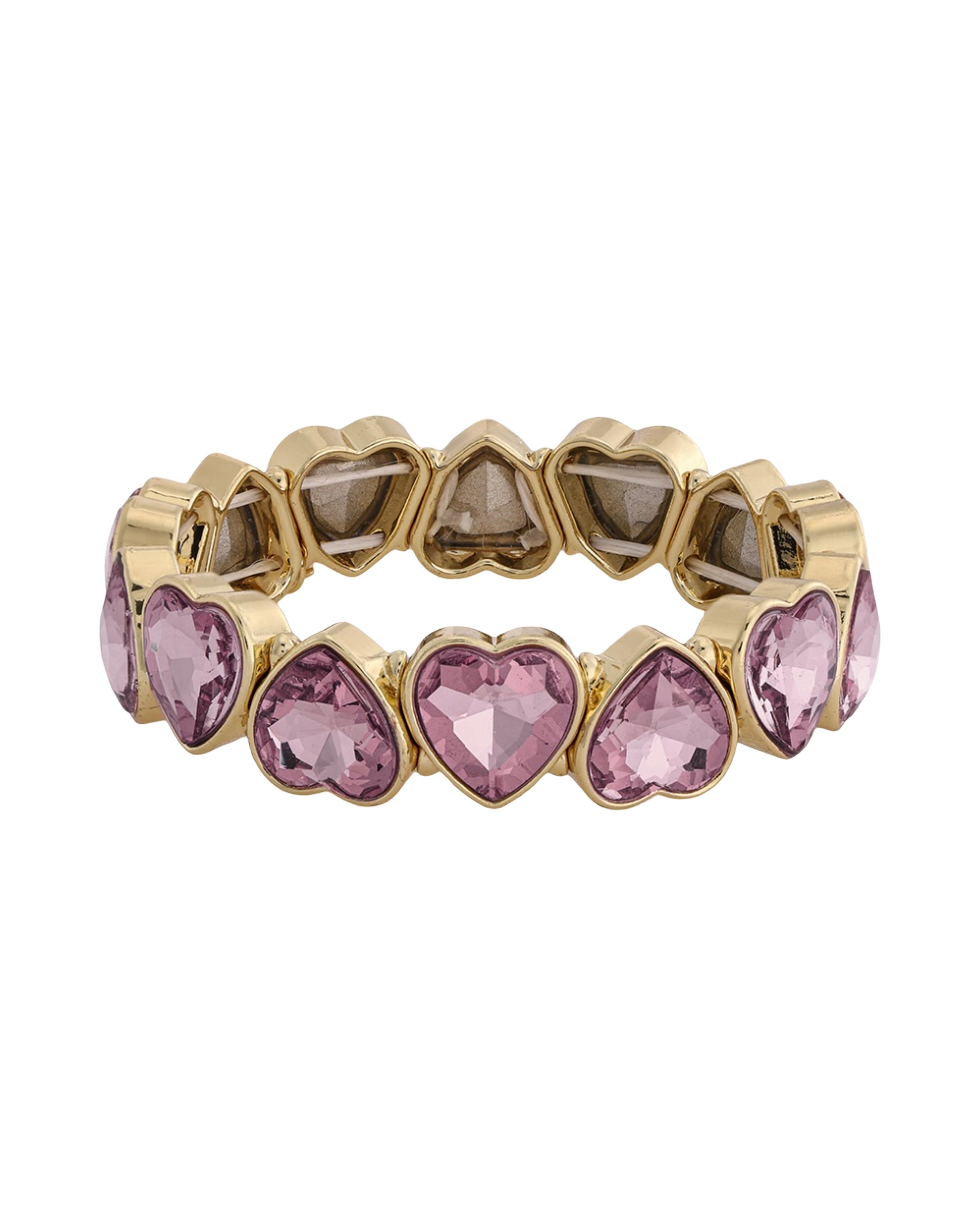 Extra Pink Love Loops Bracelet - Pink & Gold Color