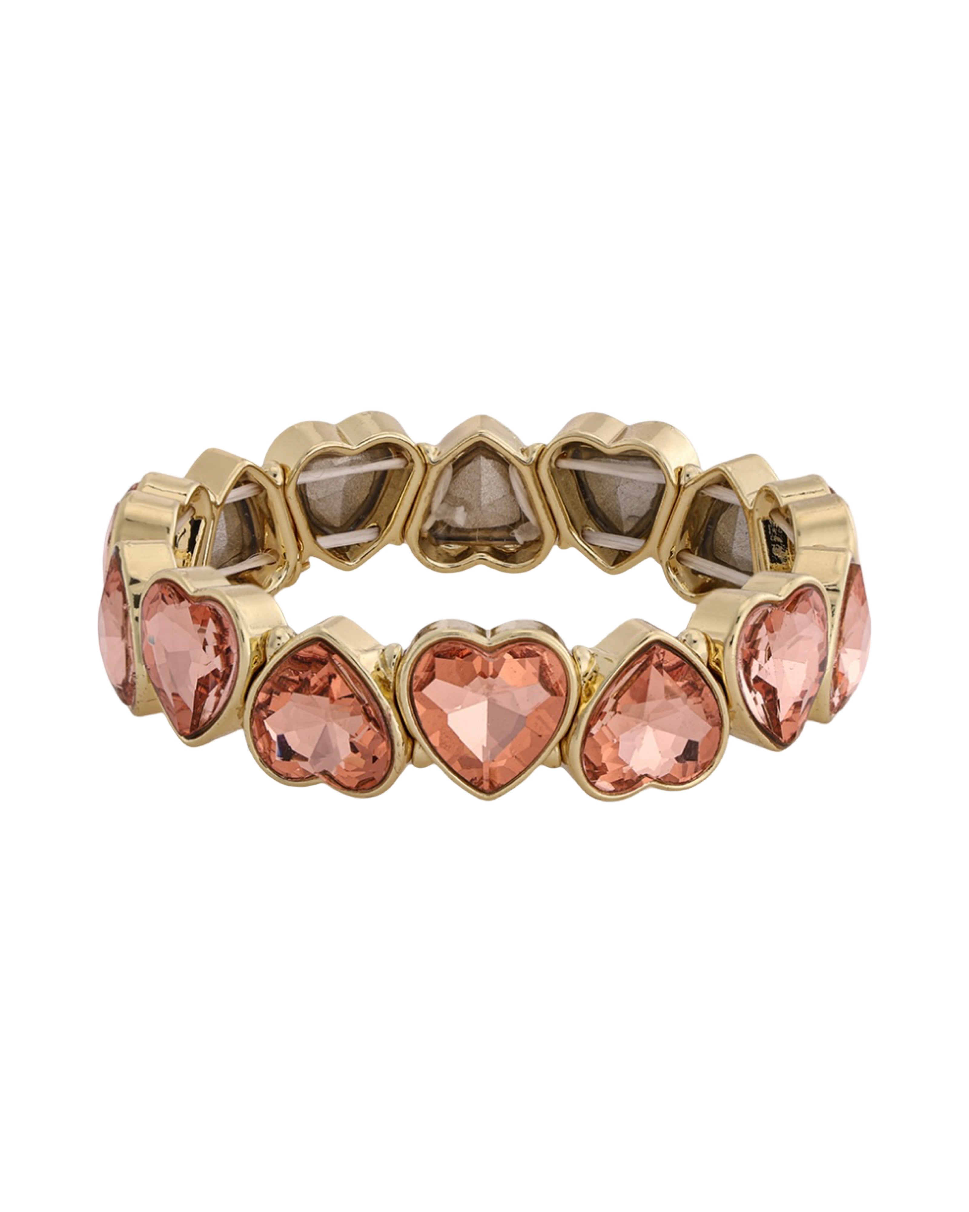 Extra Peach Love Loops Bracelet - Peach & Gold Color