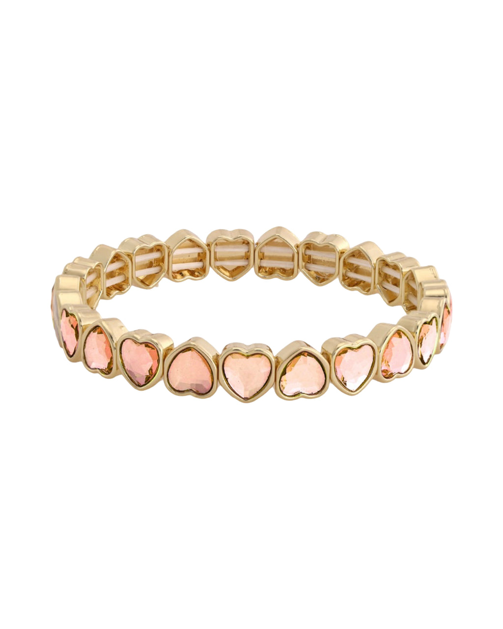 Mini Peach Love Loops Bracelet - Peach & Gold Color