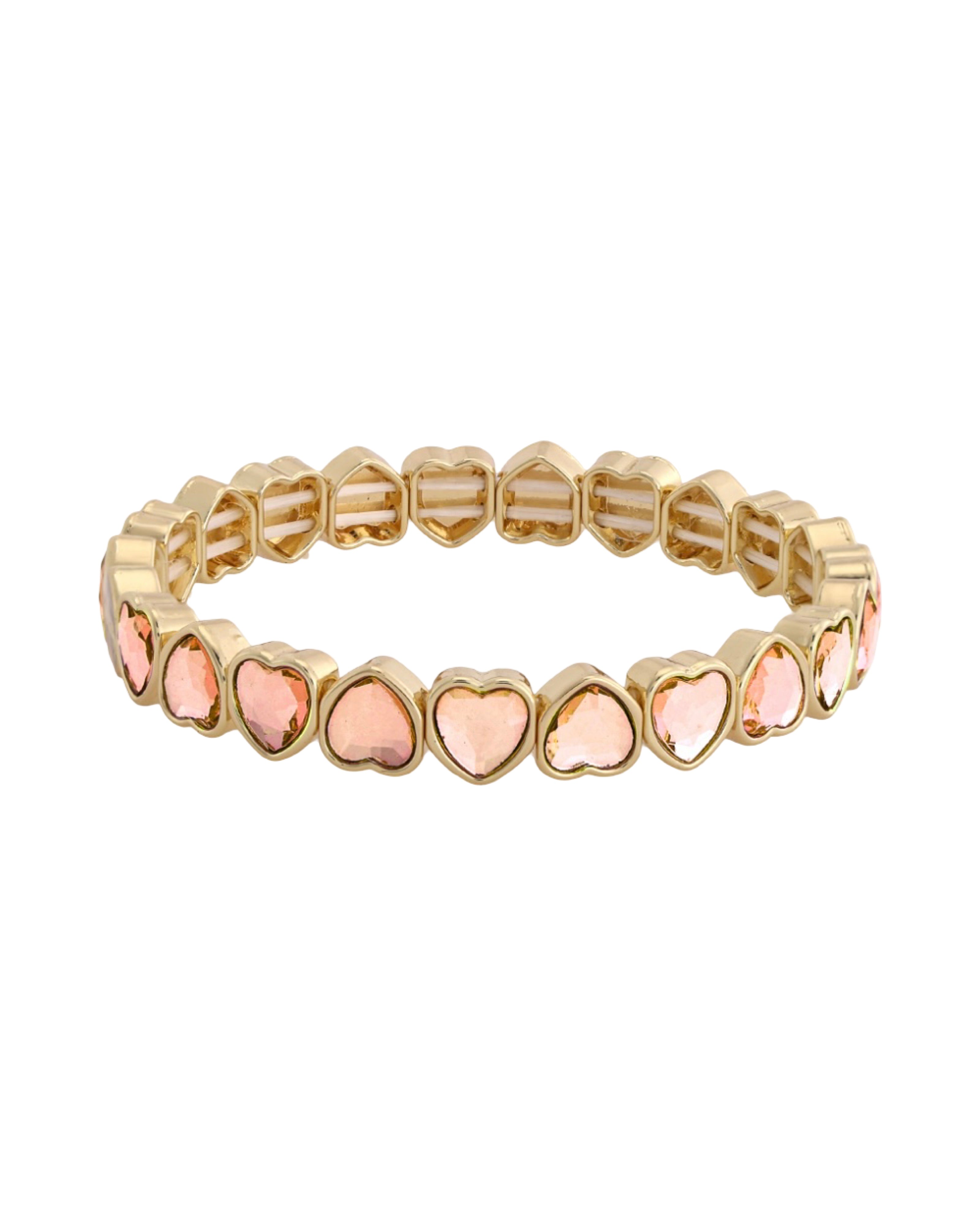 Mini Peach Love Loops Bracelet - Peach & Gold Color