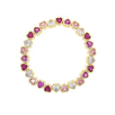 Pink Ombre Gold Hearts Bracelet