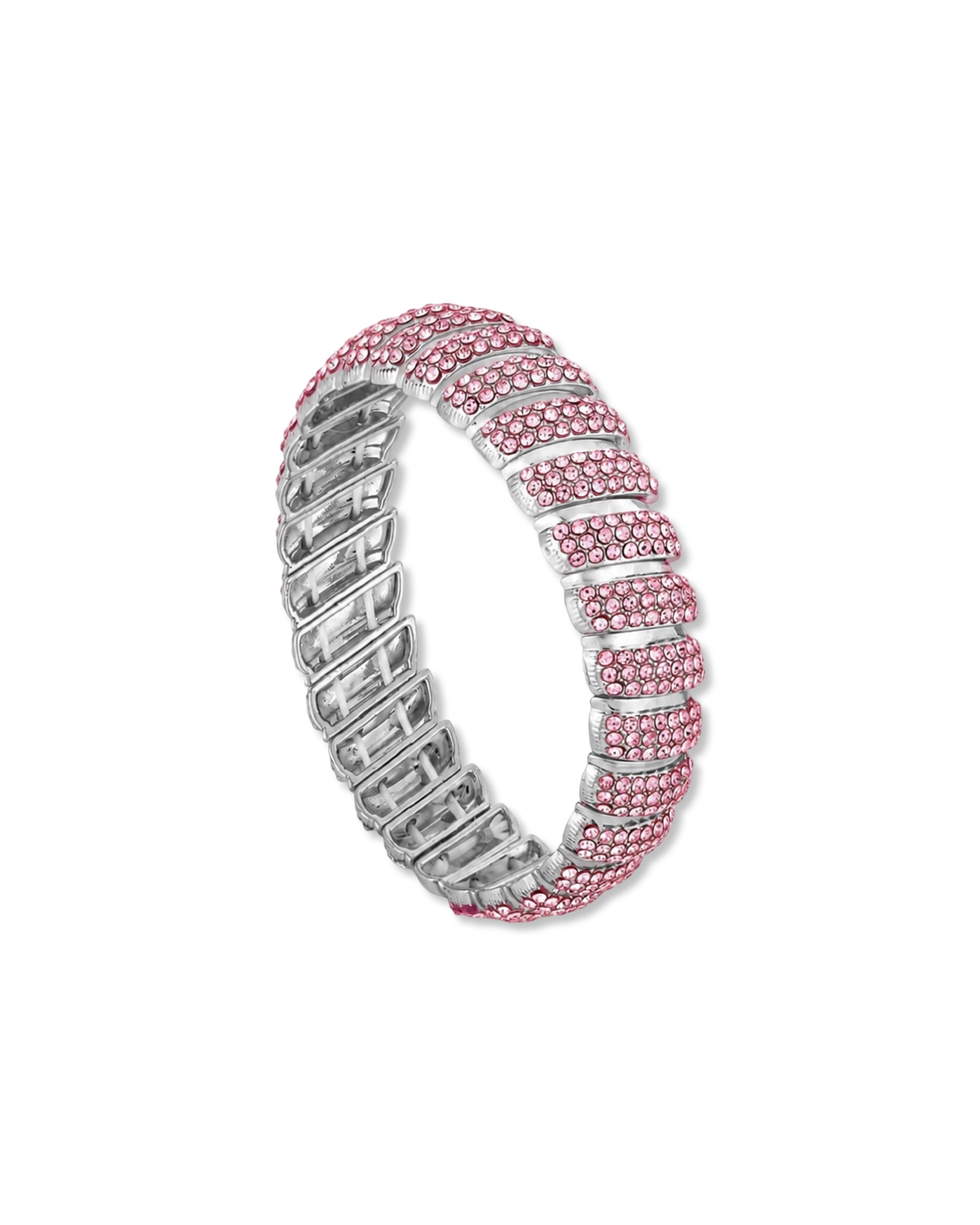 Pink Silver Twistlets Bracelets