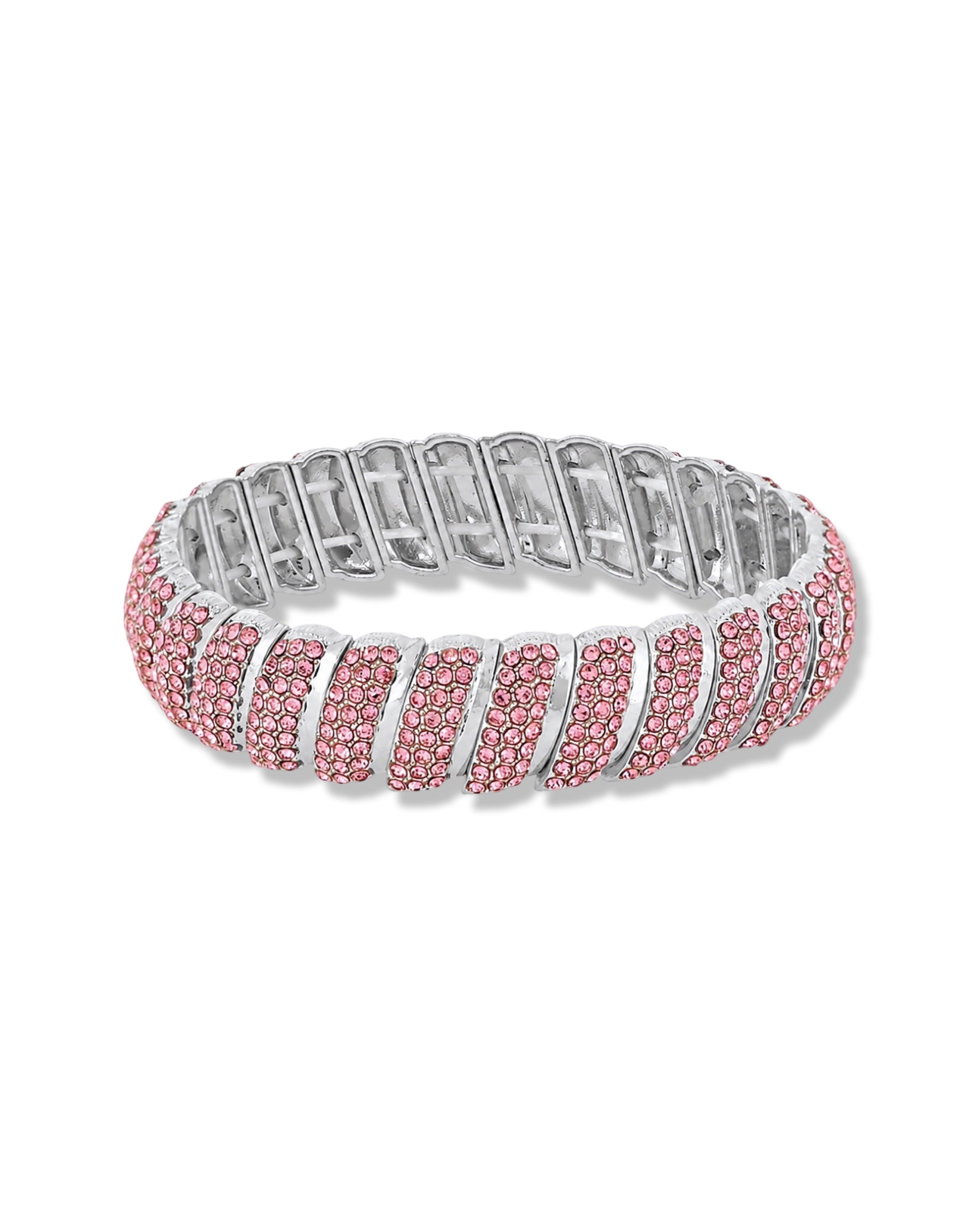 Pink Silver Twistlets Bracelets