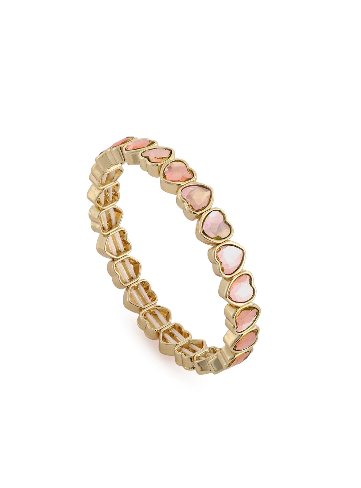 Mini Peach Love Loops Bracelet - Peach & Gold Color