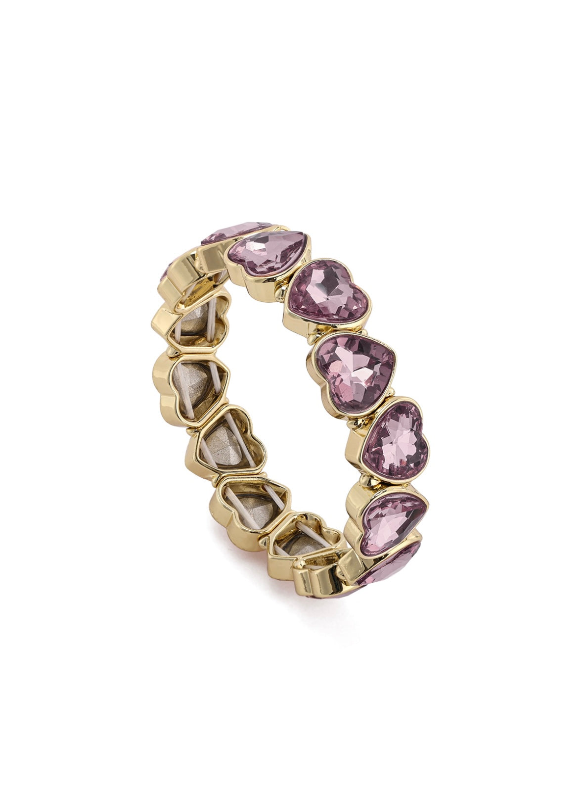 Extra Pink Love Loops Bracelet - Pink & Gold Color