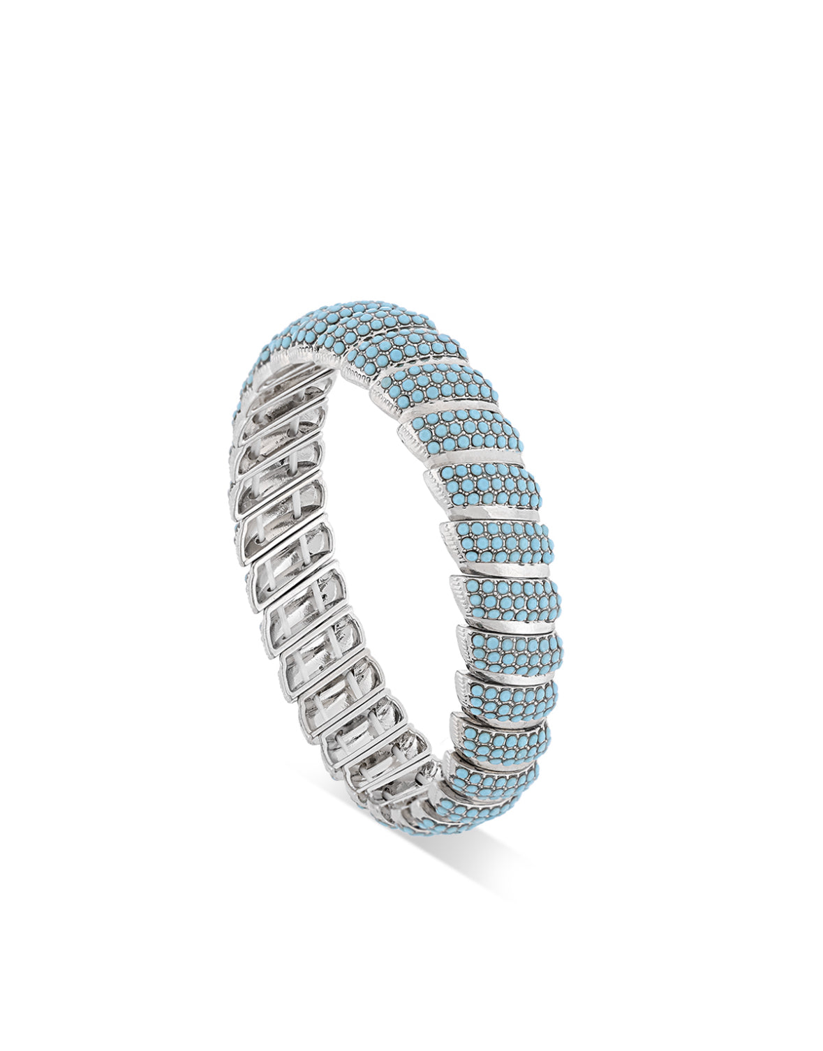 Light Blue - Silver Twistlets Bracelets